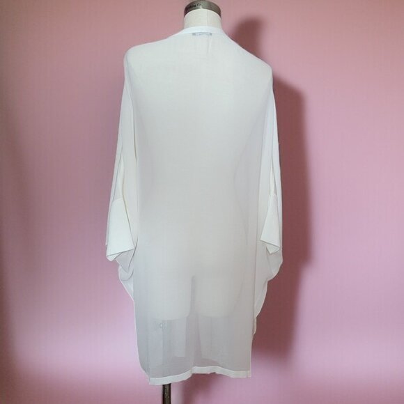 Lafayette 148 Ivory Silk Blend Duster Cardigan - Picture 3 of 8